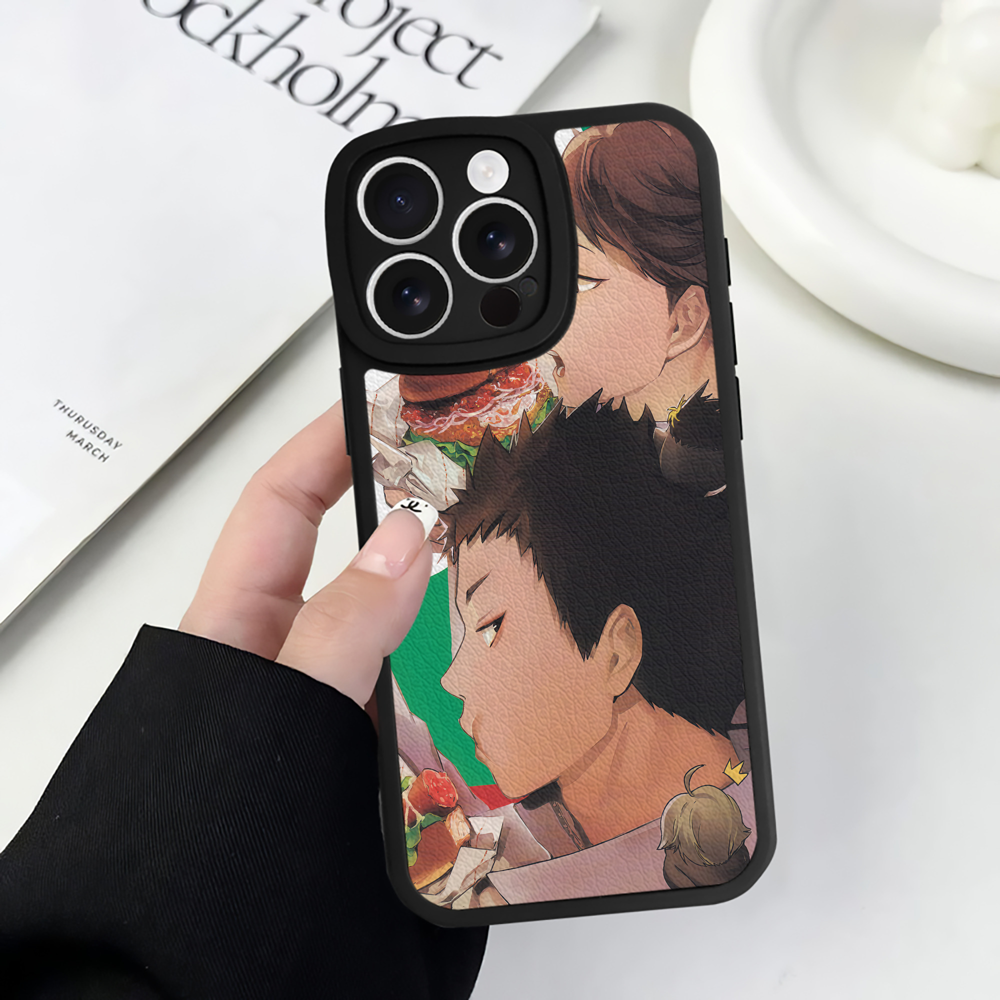 （画像用） ハイキュー!! Haikyu!! 【iPhone 16シリーズ対応】シリコンスマホケース（レザー調） 材質：シリコン